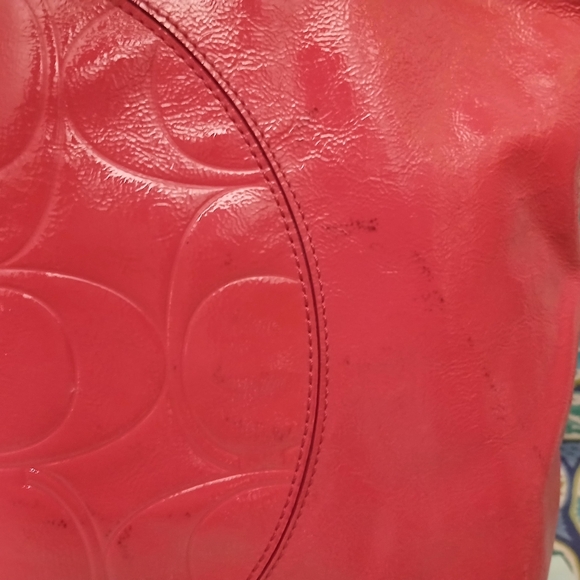 Coach Laura XL Patent Leather Tote Bag - Coral - Picture 3 of 15